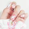 Artificial Nails Wearable Nails Manicure Nails Cow Pattern Pink Whitening Short Ballet