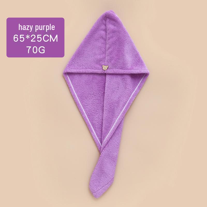 Thickened Double-Layer Coral Fleece Quick-Dry Hair Cap for Women, Water-Absorbent and Customizable with Logo