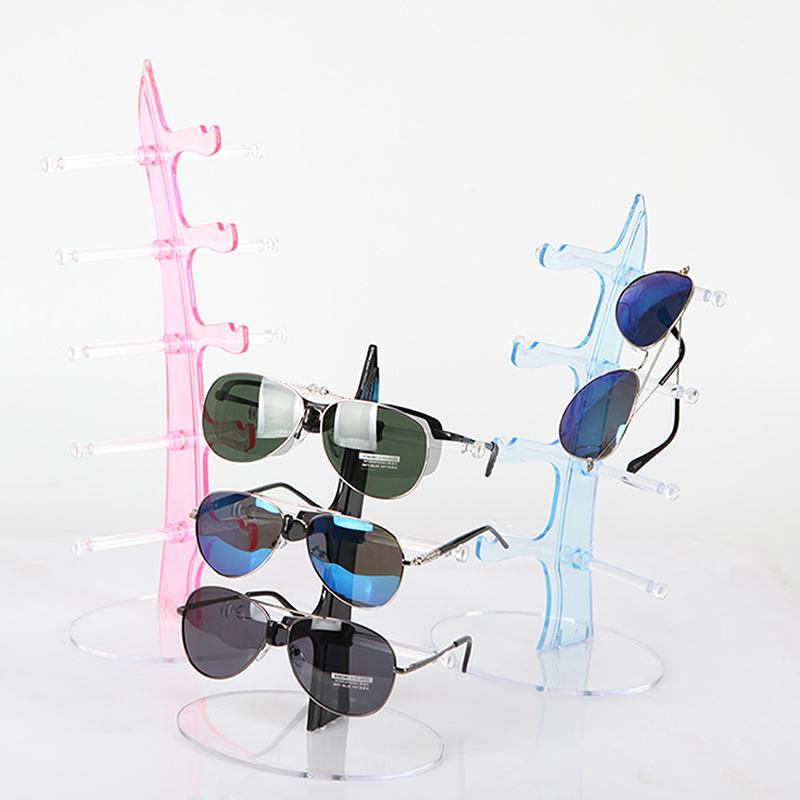Acrylic Eyeglass Holder 5-tier Optical Glasses Organizer Stand Boat Arc Design Eyewear Holder Display Ski Goggles Storage Rack