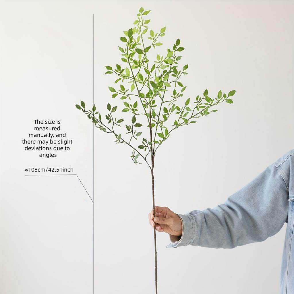 Artificial Green Nandina, Artificial Green Stems, Artificial Branches, Leaves, And Floral Arrangements for Vases, Bouquets, And Wedding Decorations.