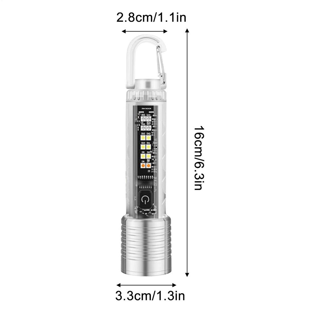 1200mah 30w Portable Rechargeable Mini Keychain magnetic Flashlight 200-500m range Ideal for Camping and Outdoor Activities