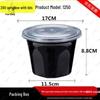 Recipiente rotunde de plastic de unică folosință pentru mâncare la pachet cu capace