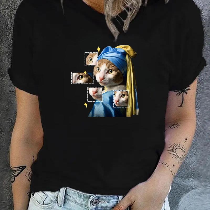 

Women s Plain Crew Neck T-Shirt, Lightweight Breathable Fabric, Summer XXL чорний