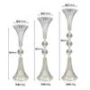 10pcs New Wedding Vase Acrylic Transparent Trumpet Style Table Flower Stand Center Table Decorative Supplies