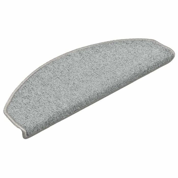 VidaXL Tapis d'escalier 30 pièces 65 x 24 x 4 cm Gris clair Demi-rond Grand 3365762