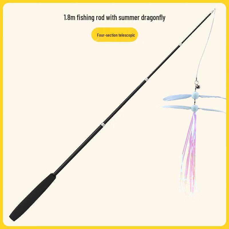 Retractable Cat Teasing Wand with Dragonfly Replacements