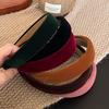 2024 New High-End Solid Velvet Wide Band Headband for Women - Stylish Autumn/Winter Hair Accessory