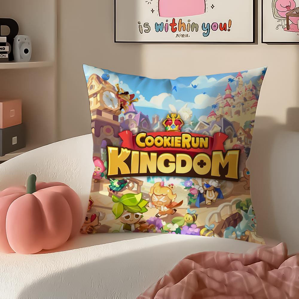 

Hot Cute Casual Korean Game CCookie Run Kingdom Cushion Cover Pillowcase Short Plush Invisible zipper Room Sofa Cushion Cover 30X30cm