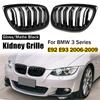 For BMW 3 Series E92 E93 Coupe M3 2008-2010 2x Car ABS Grille Front Kidney Grill Doulbe Line Style 51137157277 51137157278 Parts