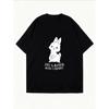 White Oversized T Shirt With Bunny Print And Life Is Better With A Bunny Text For Casual Wear