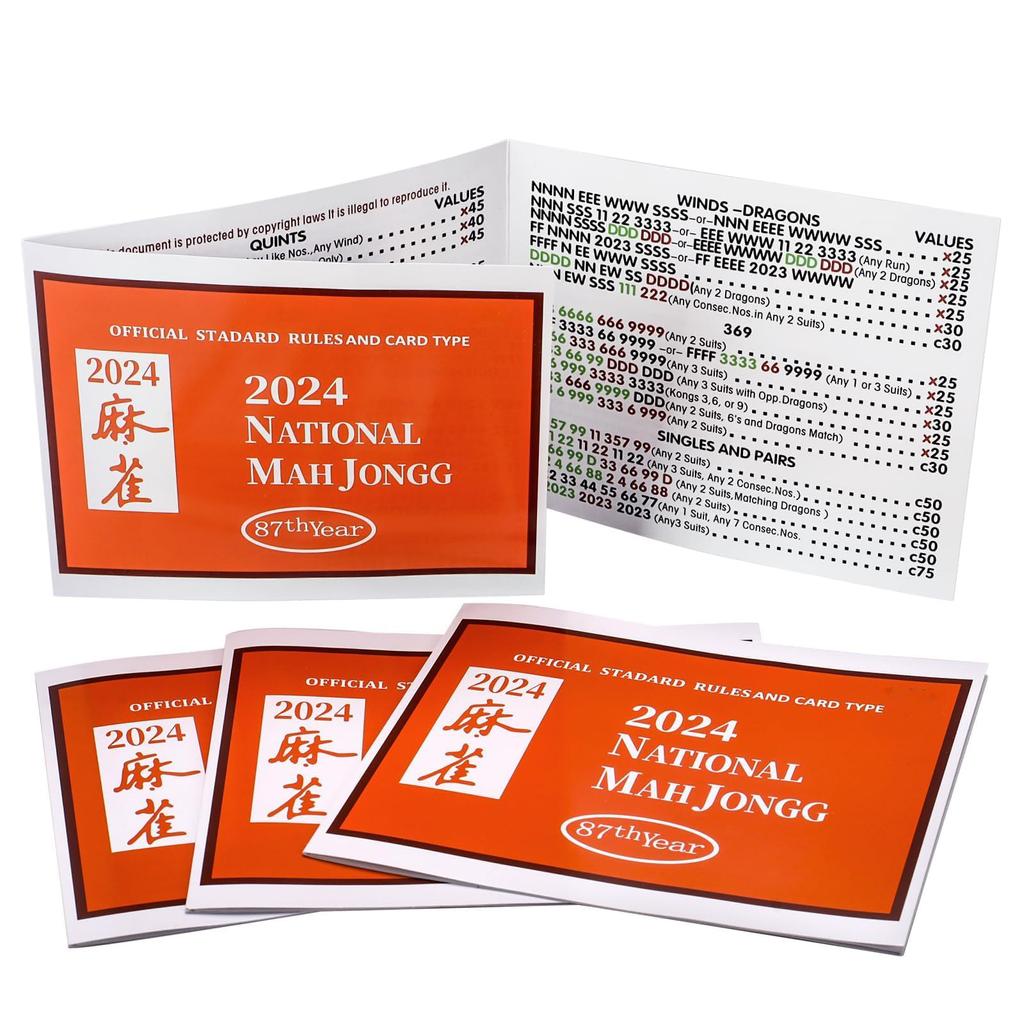 2024 Mahjong Cards Reguli standard și tip de card - Mahjong Scorecard