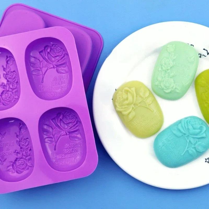 Heart Rose Flower Silicone Soap Mold DIY Handmade Soap Molds Soap Making Fondant Cake Candle Molds Craft Accessories Small Tools