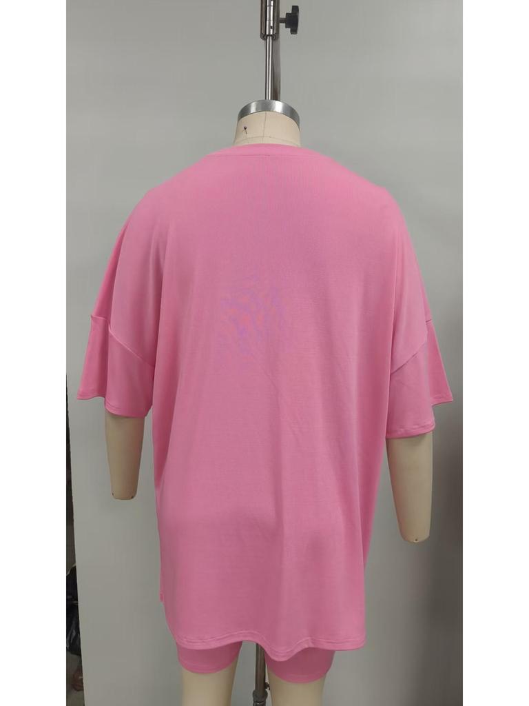 2025 Summer Women's Fashion Loose Solid Color Casual Pajama Set