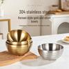 304 Stainless Steel Gold-Threaded Double-Layer Insulated Bowl for Kindergarten Soup and Rice, Korean Style