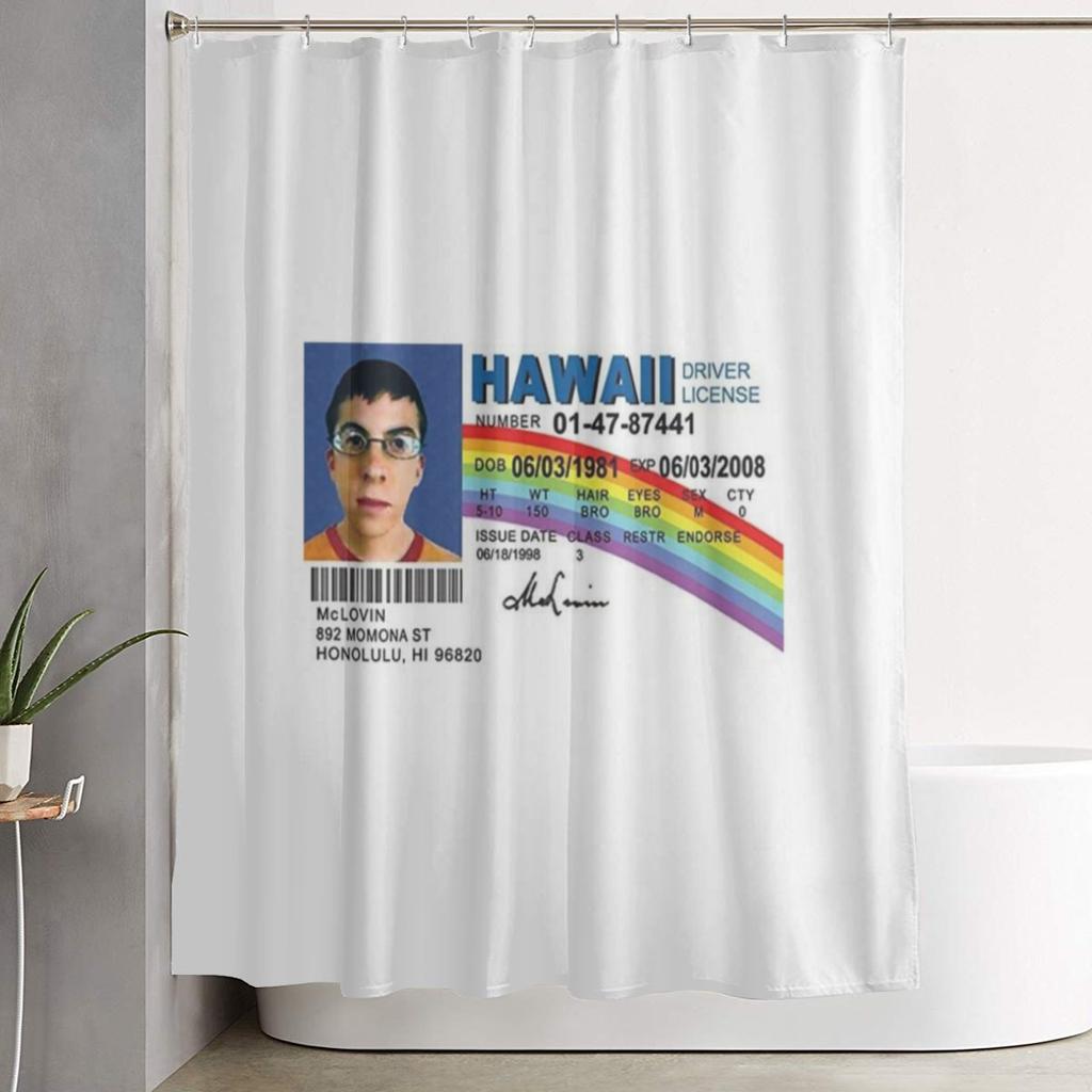 Mclovin Řidičský průkaz Sprchový závěs Koupelna Polyester Nepromokavé Koupelnové závěsy S háčky