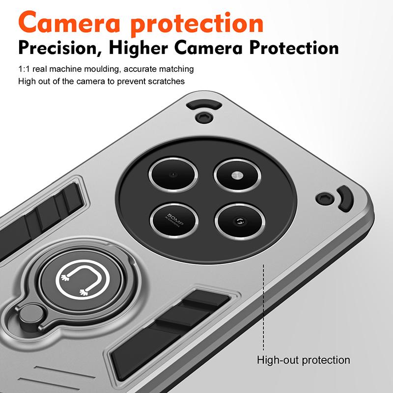 Pro Redmi 14C Nárazuvzdorný Pancéřový Držák do Auta Magnetický Prsten Kryt Telefonu Pro Redmi 14C Pouzdro Chránící Fotoaparát Pro Redmi 14C Pouzdra Fundas