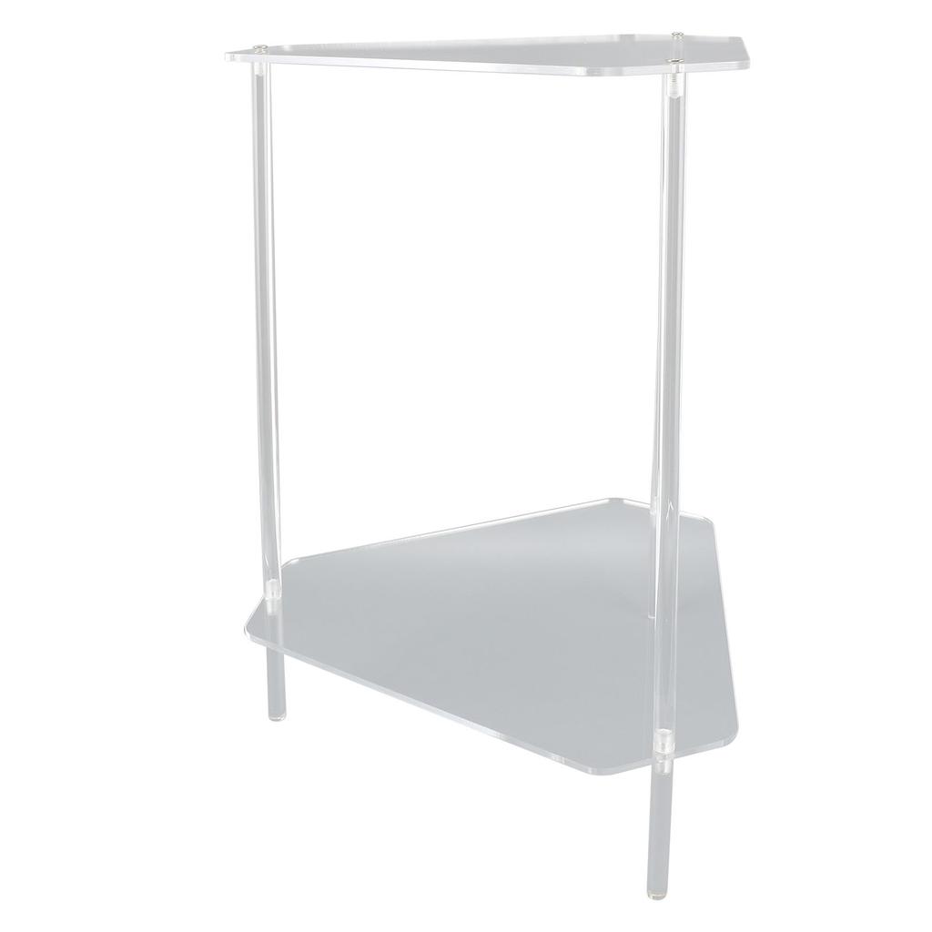 Acrylic End Table 2 Tier Corner Side Table Small Corner Table for Living Room Bedroom Balcony Easy