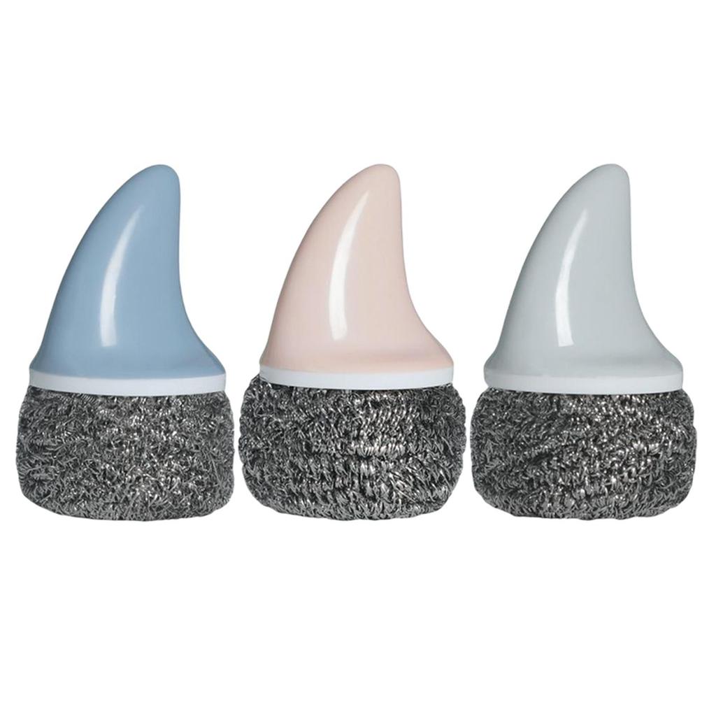 Cleaning Ball Brush Pot with Handle for Washing , Blue, 12cmx6cm