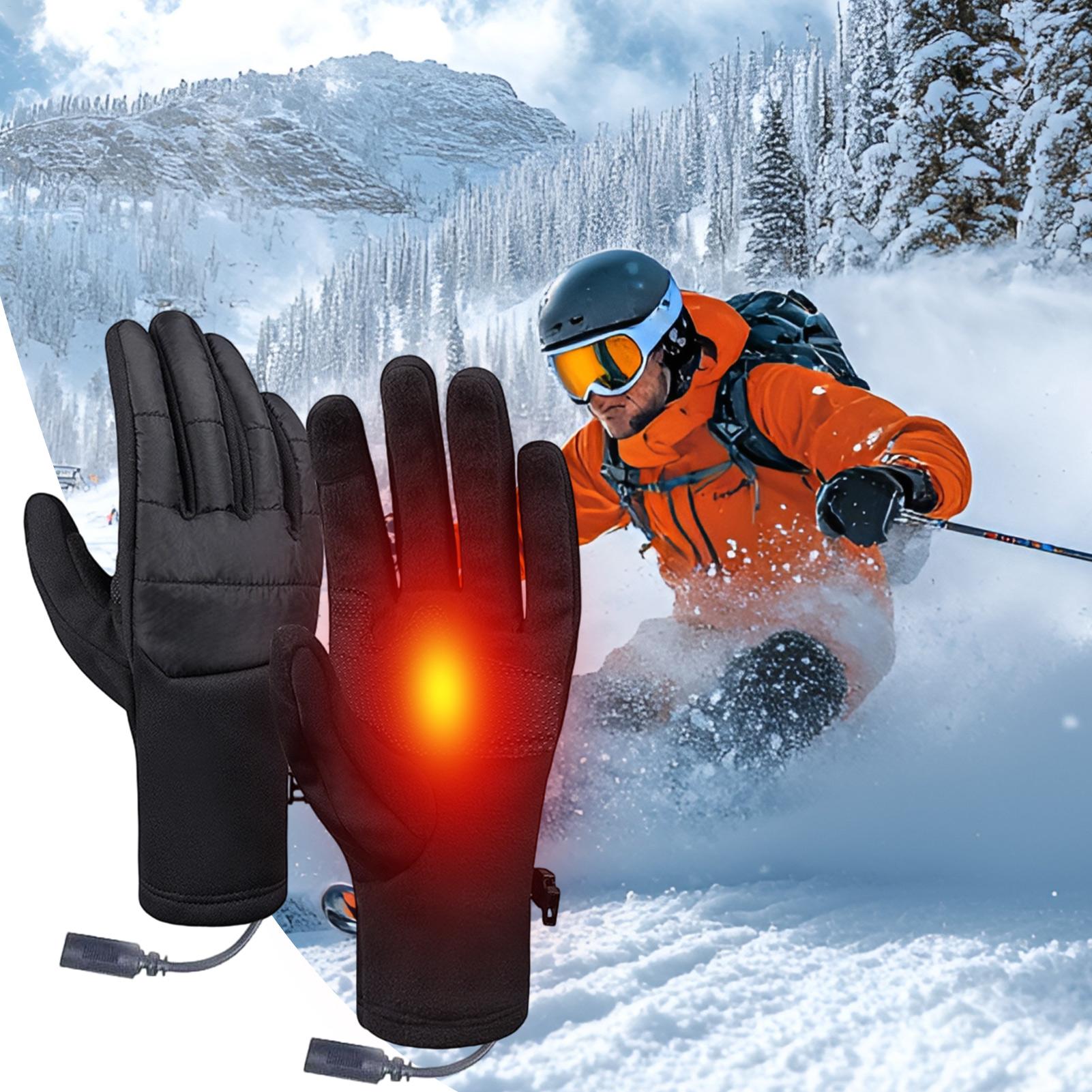 

Heated Gloves USB Heating Winter Electric Mittens Touch Screen Outdoor USB Heated Gloves Women For Winter Skiing Hiking Working CN