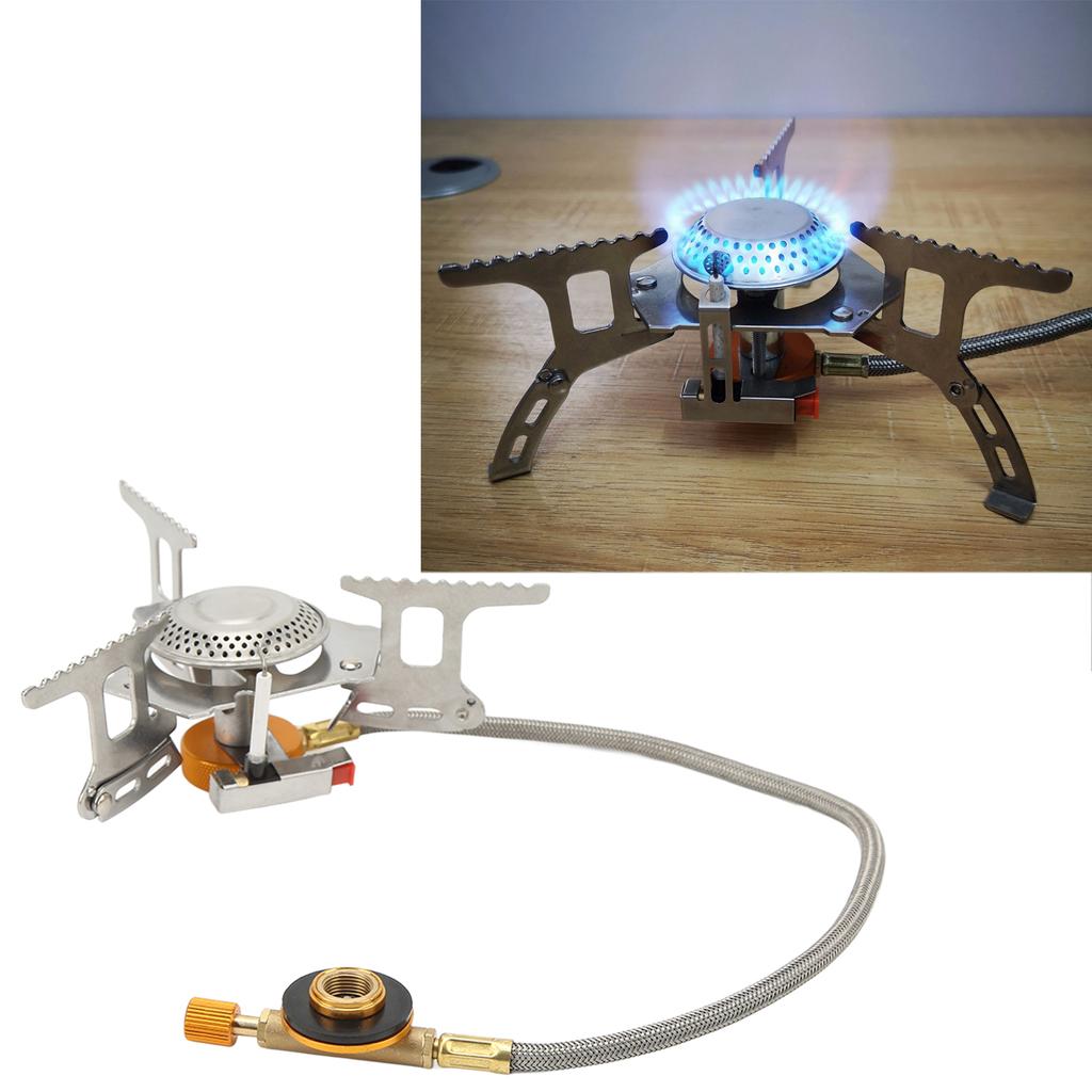 Portable Camping Stoves 3500W Foldable Backpacking Stove with Piezo Ignition for Outdoor Camping Hiking Cooking