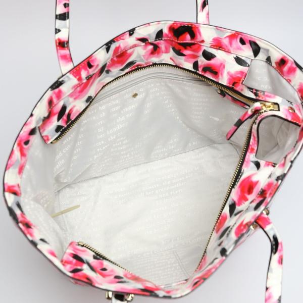 Kate Spade Floral Shoulder Tote Bag PVC Red Women Used
