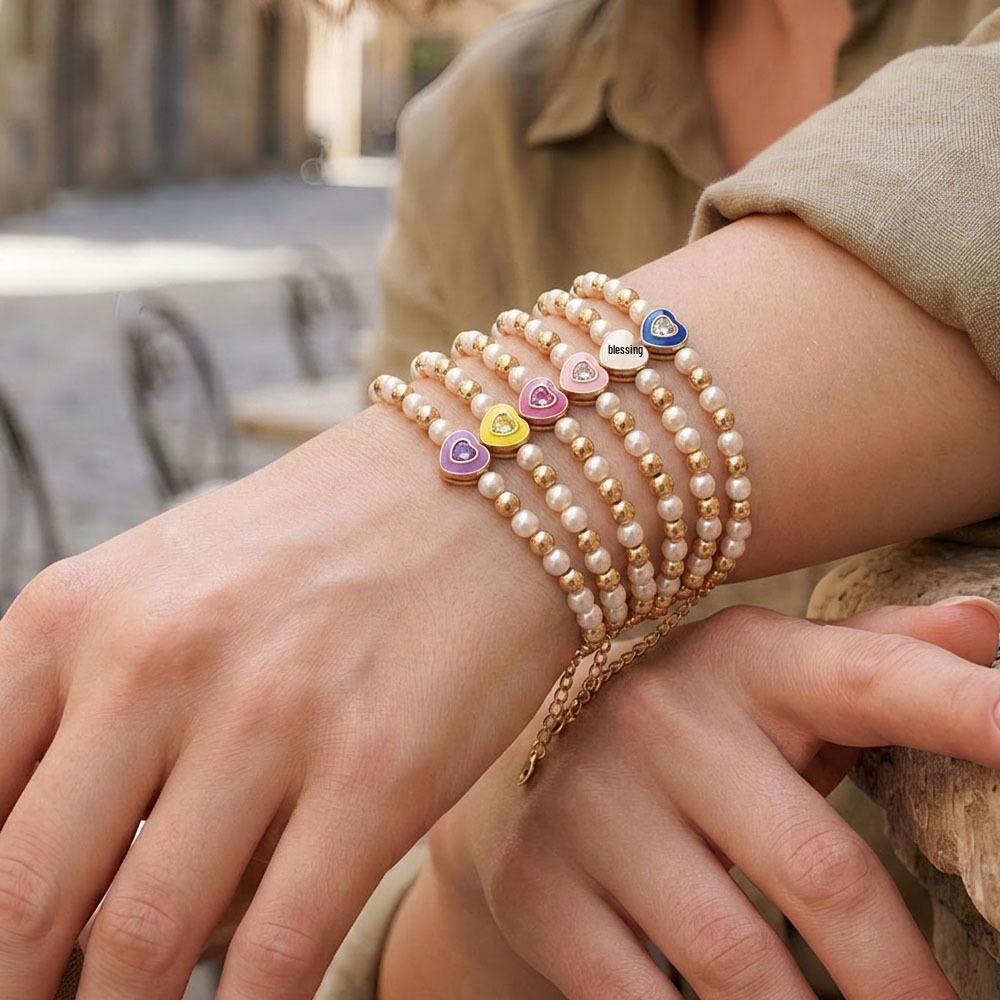 Sweetheart Pearl Bead Bracelet - Fashionable Light Luxury Versatile Shell Jewelry