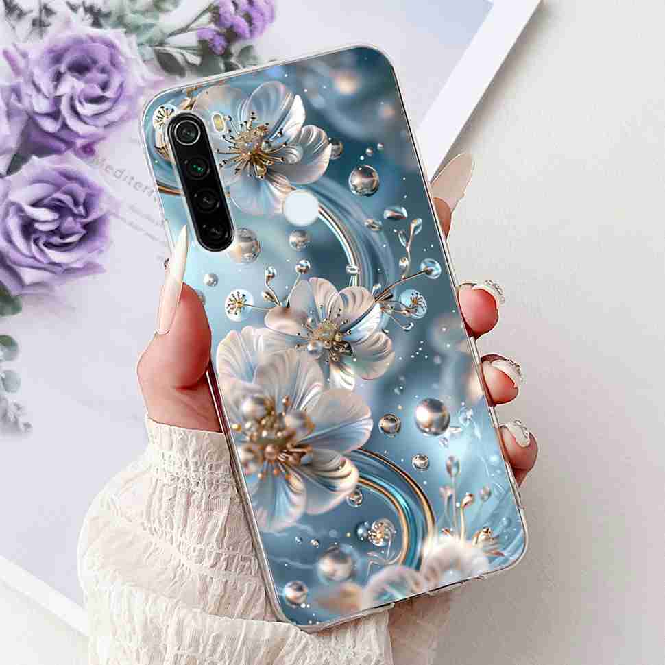 For Xiaomi Redmi Note 8 Case Vintage Dragon Luxury Flower Soft Silicone TPU Cover For Redmi Note8 Note 8T Phone Cases Shockproof