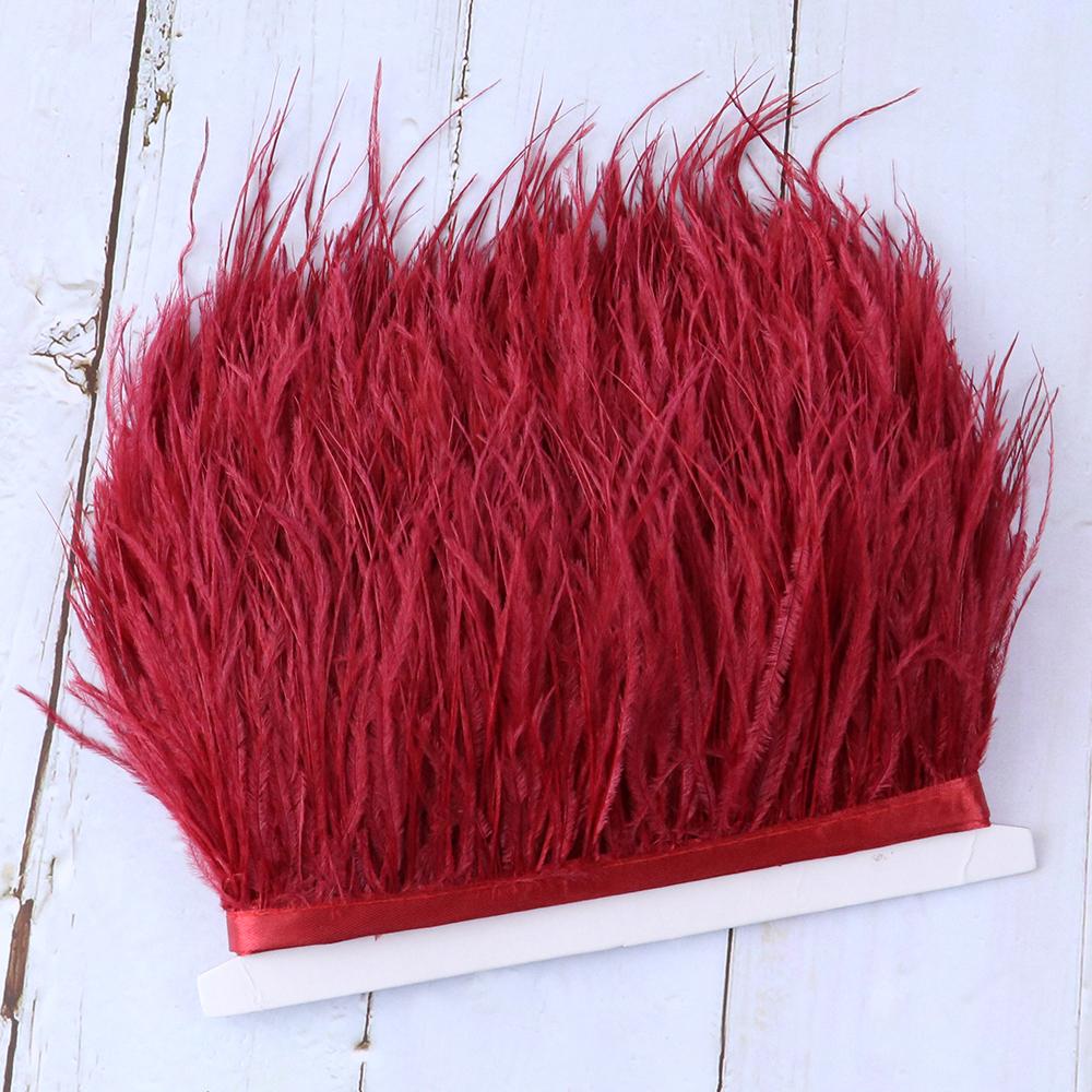 1 Meter Ostrich feather Trim Ribbon Dyed Various Long Ostrich Fringe 8-10CM feathers for crafts Dress/skirt Sewing Accessory