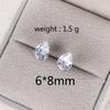 Delicate Water Drop Shaped Stud Earrings Luxury Silver Color Crystal CZ Ear Earrings for Women Fashion Versatile Jewelry