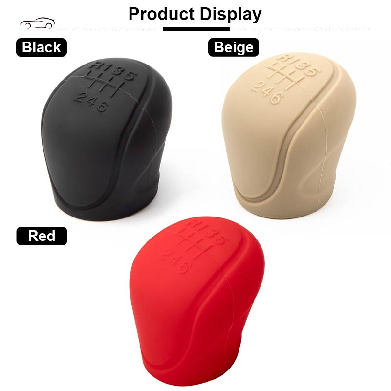 Silicon Auto Shift Knob Cover Soft Car Gear Sleeve Gears with Embossed Numerals Universal Grip Handle Protector Car Accessories