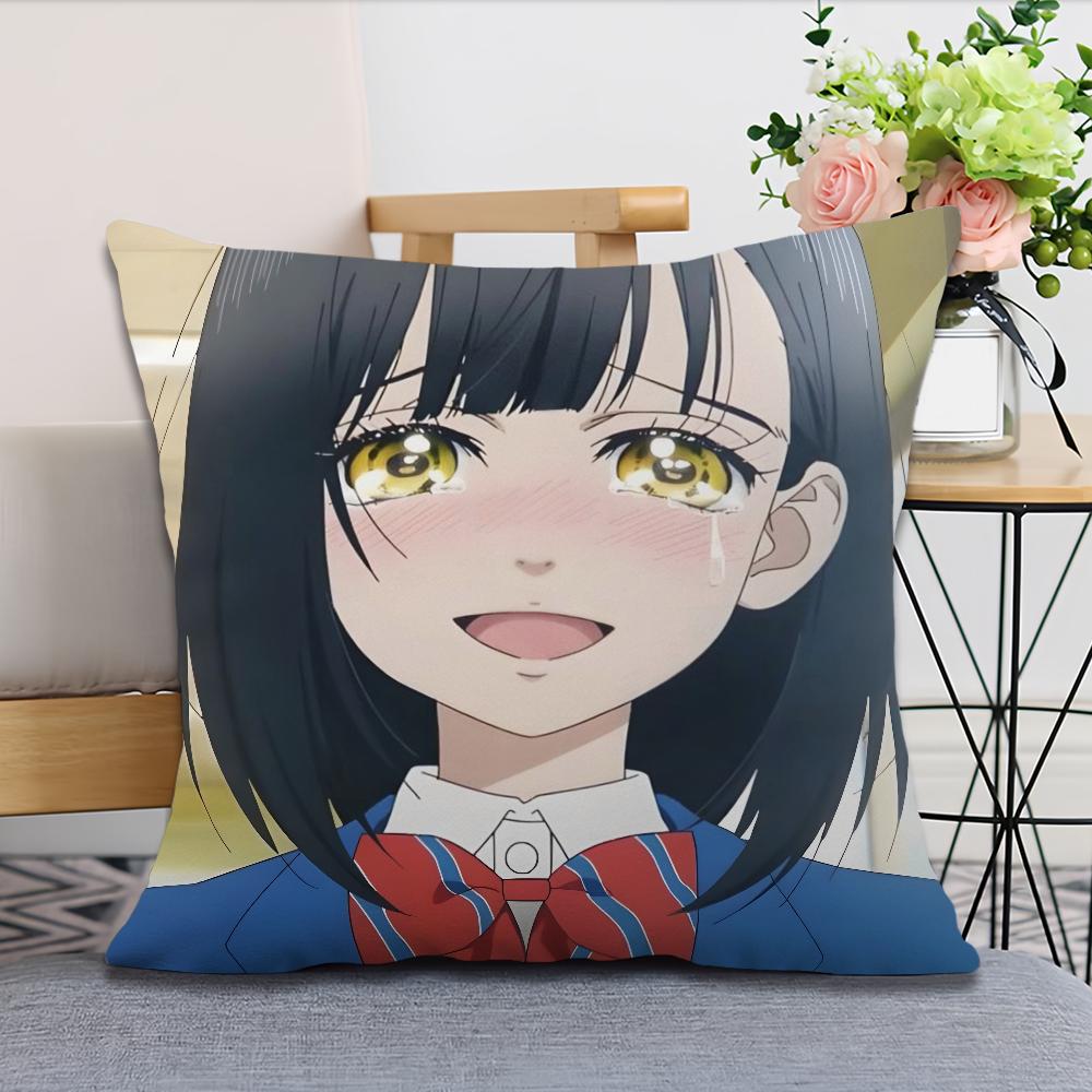 Soft Comfortable Pillow Case for Sofa Soda Living Couple Anime Manga Room Home Office Decor H-Honey L-Lemon and Protective Cover