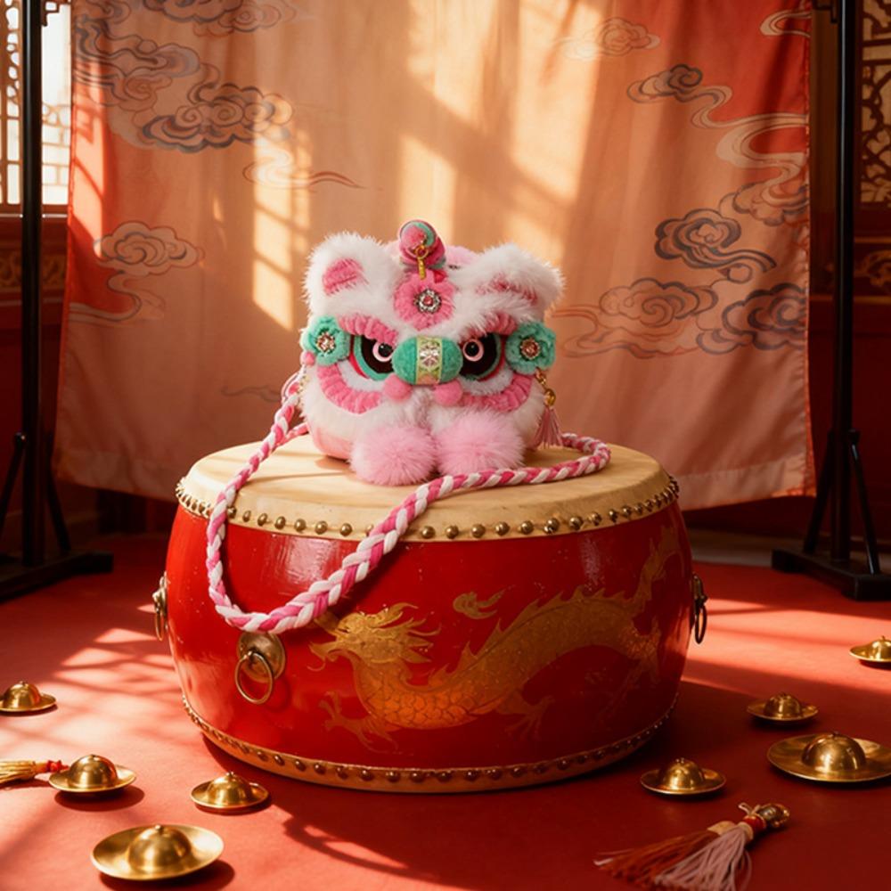 Creative Gift Handmade Kintted New Year Shoulder Bag Red Color Spring Festival Coin Purse Personality Children's Lion Bag