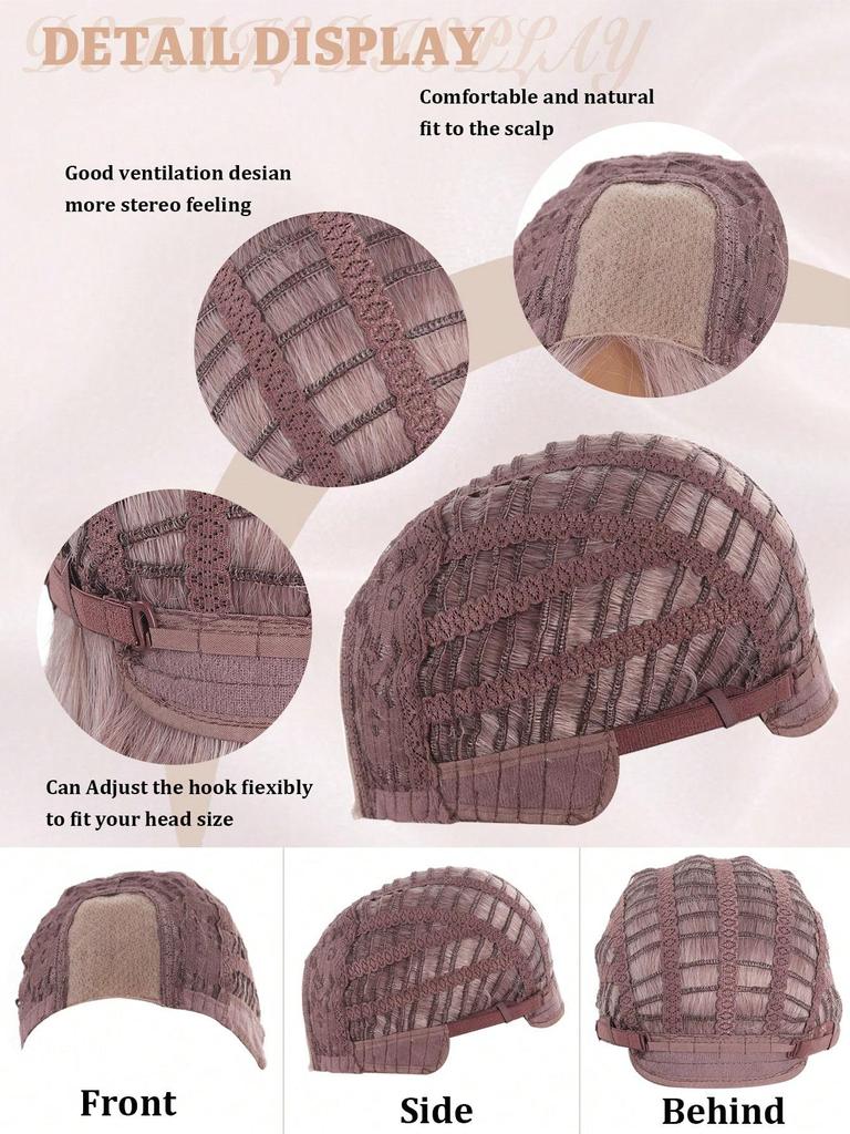 Damernas Vardagliga Cosplay Fest Musikfestival Micro Roll Grå Rosa 28tum Semester Långt Hår Använder En Naturlig Mjuk Syntetisk Lockig Peruk