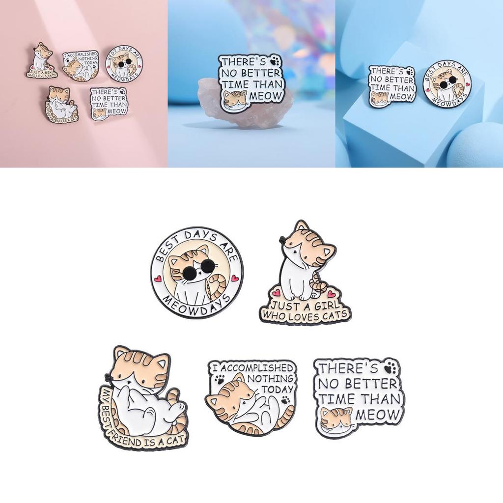 Adorable Cartoon Cat Themed Metal Brooches For Fun Fashionable Accessories For Everyone