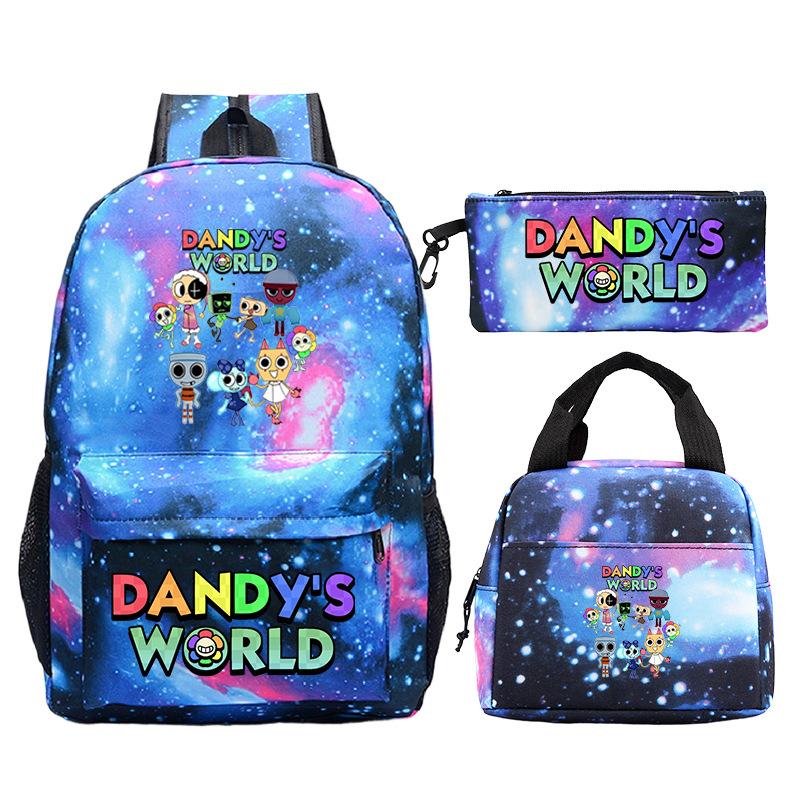 Dandy's world cartoon print fashion children's schoolbag set cross-border leisure student backpack three-piece set
