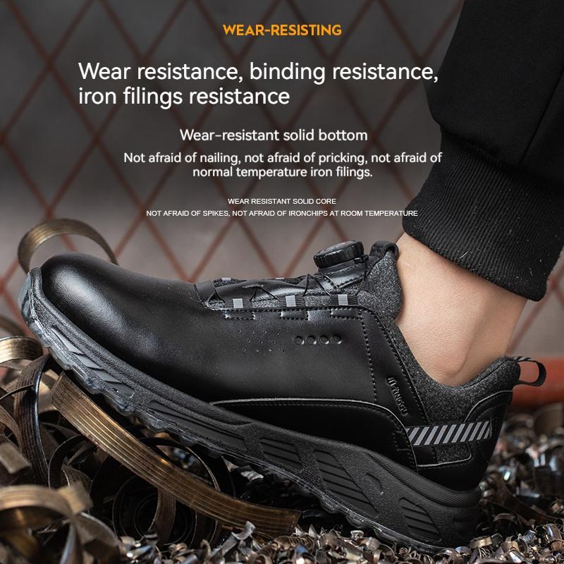 Fashion Insulation 6KV Black Leather Work Safety Shoes For Men Anti Smashing Steel Toe Cap Boots Non-slip Indestructible Male Footwear