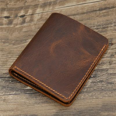 100% originální kožená peněženka pánská vintage styl bifold hnědá peněženka pro muže pravá kůže