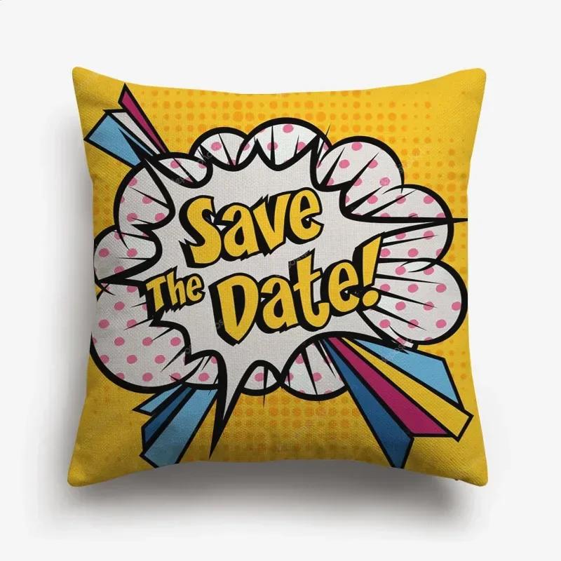 American POP ART Cushion Covers BANG WOW BOOM POW Cushion Cover Home Decorative Linen Pillow Case for Sofa Couch