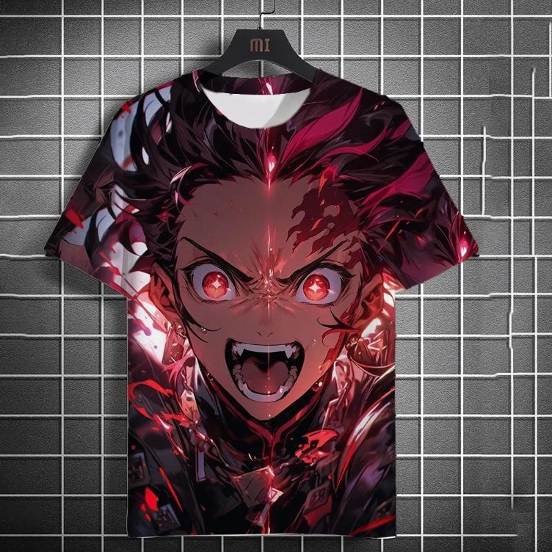 Summer New Men's T-shirt Anime Graphics 3D Printing Short Sleeve Summer Fashion Trend Oversized T-shirt Street Casual Loose Top