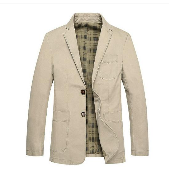 Men's Plus Size Cotton Blazer Jacket - Korean Style Spring/Autumn