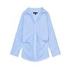 Summer New Product Women's Clothes Stripes Loose Poplin Long Sleeves Shirt 3520608 3067017 2020458