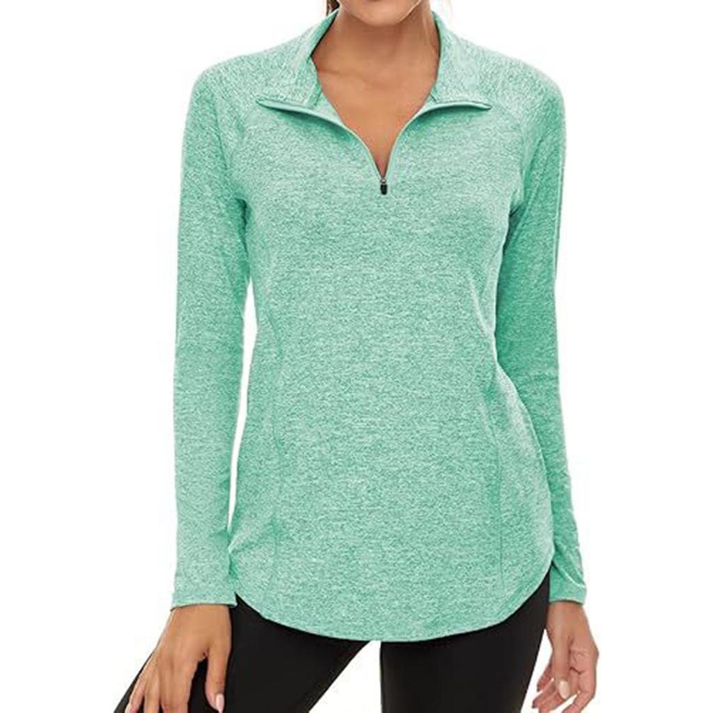 Women's Casual Half-zip Pullover Long-sleeve Top