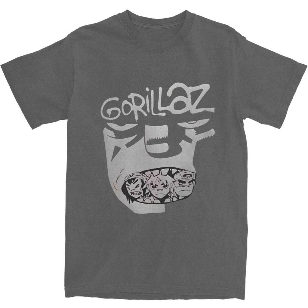 Mens 2D Printed T-Shirt Music Band Gorillaz T-Shirts Fashion Beach Tee Shirt Vintage Print Cotton Tops