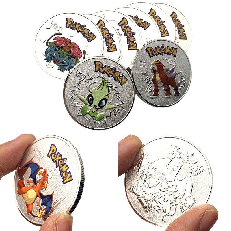 Krásná a vynikající kolekce mincí Pokémon s Pikachu, Gyaradosem, Enteiem, Mewtwoem a Celebi