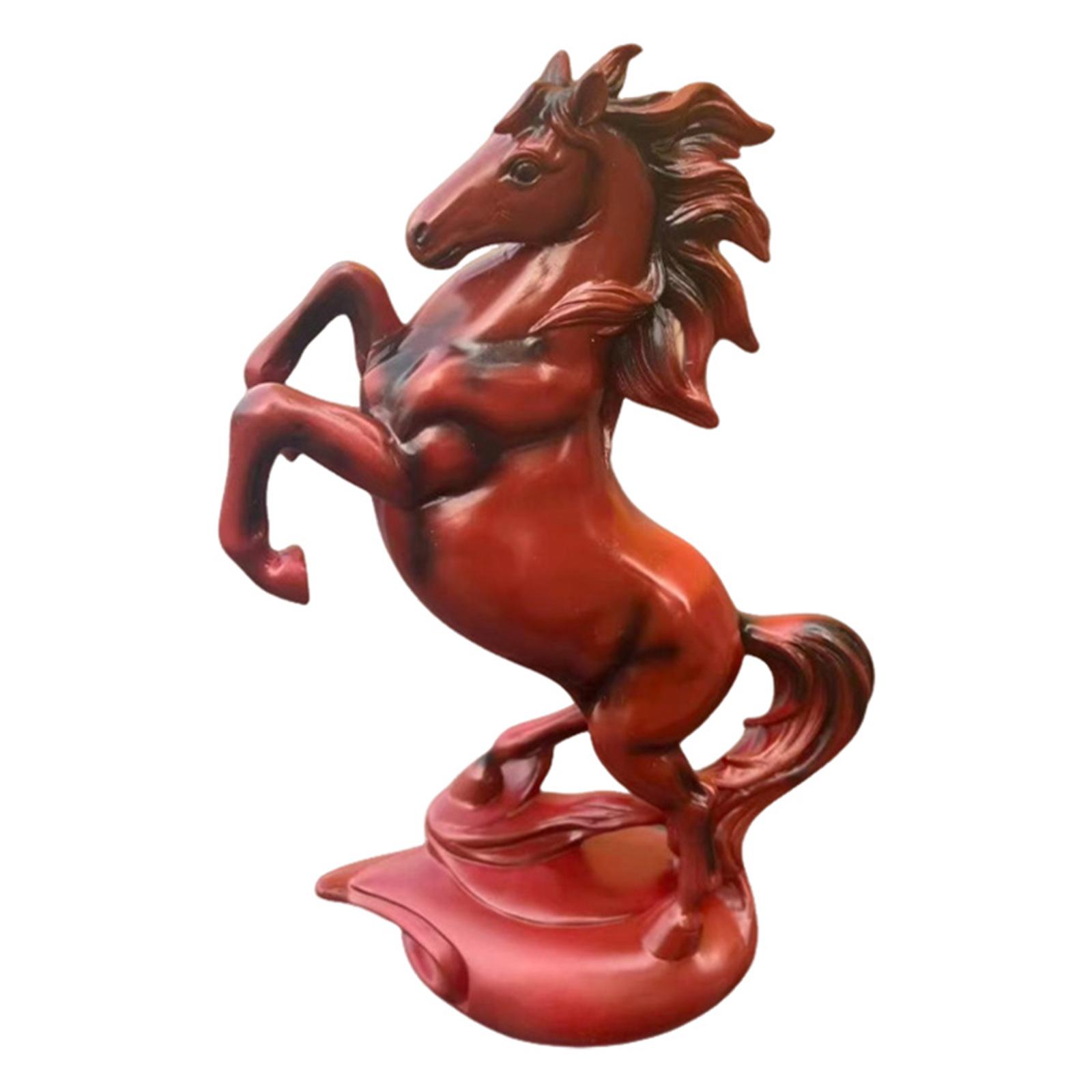 Resin Horse Statue Animal Craft Home Office Decor Handmade Living Room Wine Cabinet Ornament Success Gift