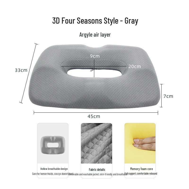 Ortopedický kostrční polštář pro úlevu od hemoroidů, těhotenství a podporu při zlomeninách s pohodlím pro záda a boky