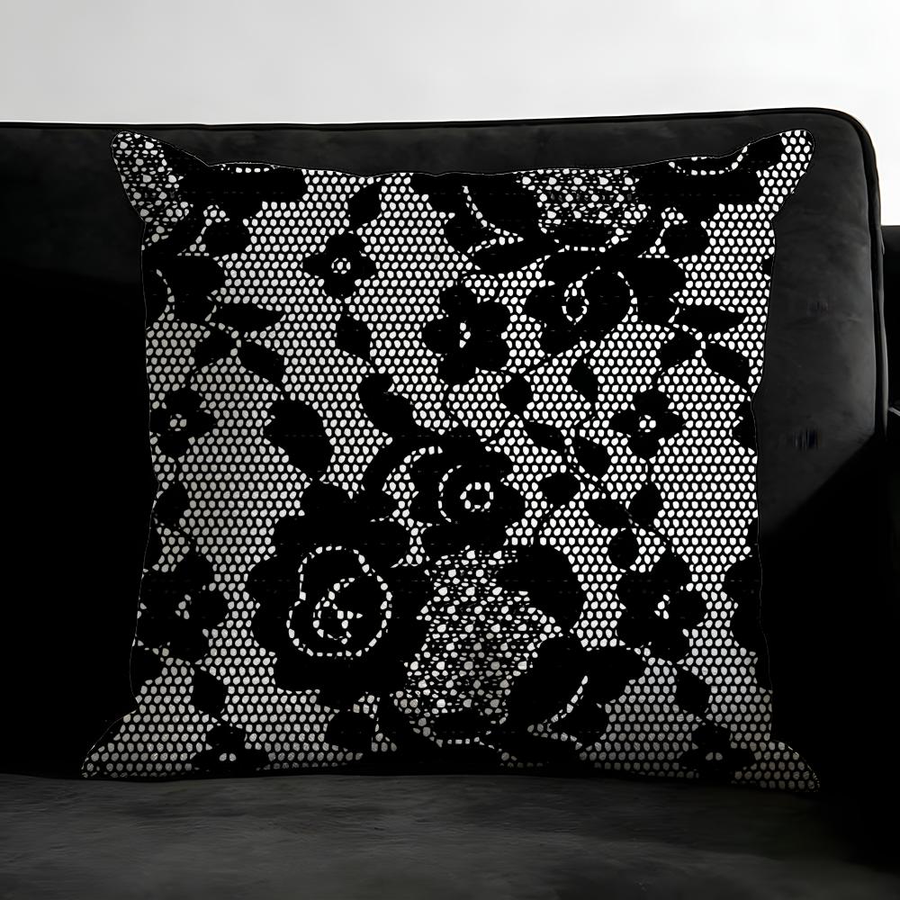 Lace Print Pattern Fashion Cushion Cover Pillowcase Ultra Soft Skin Friendly Fabric Cloud Like Comfort & Concealed Zipper