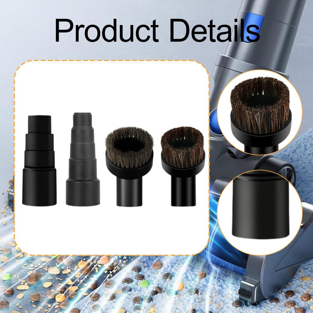 4 Pieces Vacuum Hose Adapter Brush Set, Universal PVC Replacement for Table Saw Accessory