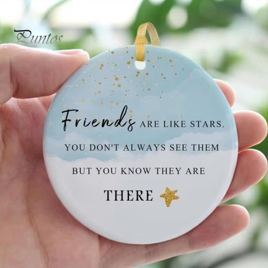 Acrylic Round Pendant Decorations 2D Christmas Hanging Ornaments, Santa Snowflake Reindeer Festive Party Supplies for Tree Decorations, Reusable