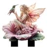 Flower Fairy Garden Stake, 2D Acrylic Fairy Decoration, Flower Fairy Hummingbird Yard Art Stake, Waterproof Outdoor Decor for Lawn Flower Bed
